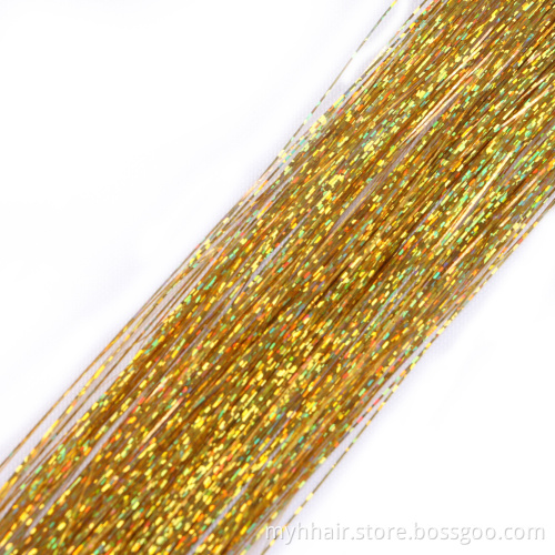 Long Dazzles Women Hippie for Braiding Headdress 120 Strands/piece Sparkle Shiny Hair Tinsel Rainbow Silk Hair Extensions